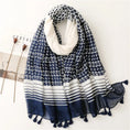 Load image into Gallery viewer, Floral Tassel High-Quality Thin Pashmina Hijab