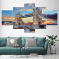 Load image into Gallery viewer, Enhance Your Space with 5 Pieces London Bridge Sunset Canvas Painting