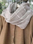 Load image into Gallery viewer, 100% Linen Plaid Summer Scarf for Men & Women