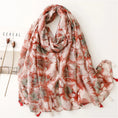 Load image into Gallery viewer, Floral Tassel High-Quality Thin Pashmina Hijab