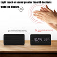 Load image into Gallery viewer, Wooden Square LED Smart Alarm Clocks for Bedrooms, Digital Bedside Clock with Temperature, Voice Control, Desktop Clock
