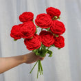 Load image into Gallery viewer, Artificial Flower without Vase, 9 Counts Creative DIY Handwoven Knitted Faux Rose Flowers Bouquet, Decorative Flower for Home De