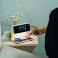 Load image into Gallery viewer, 3-in-1 Bedside Lamp with Wireless Charger & LCD Alarm Clock