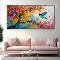 Load image into Gallery viewer, Abstract Colorful Graffiti Tree Hummingbird Landscape Canvas Painting Wall Art Impressionism Poster Print Living Room Home Decor