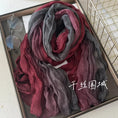Load image into Gallery viewer, New Gradient Blue Cotton Hemp Scarf for Women