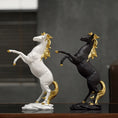 Load image into Gallery viewer, Creative Gold Silver Black Horse Resin Sculpture, Horse Model Home Decor Animal Decoration Living Room Office Craft Decoration