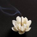 Load image into Gallery viewer, Ceramic White Lotus Incense Burner Home Decor Incense Stick Holder Aromatherapy
