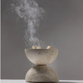 Load image into Gallery viewer, Beige Travertine Sphere Mubkhar Incense Burner Home Decoration Natural Marble Stone Religious Round Ornament Incense Burner