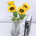 Load image into Gallery viewer, 5pcs Artificial Sunflowers – 46cm Long Stem Home & Party Decor