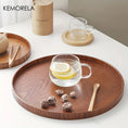 Load image into Gallery viewer, 4-Size Round Acacia Wood Serving Tray Set