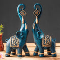 Load image into Gallery viewer, 2Pcs Nordic Style Resin Elephant Statues Animal Sculpture Ornaments for Home Office Decoration Dorm Desktop Decor Birthday Gift