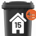 Load image into Gallery viewer, 4Pcs Wheelie Bin Numbers Vinyl Decal Custom House Number Wall Sticker Rubbish Trash Bin Sticker Home Decor