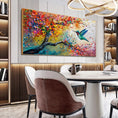 Load image into Gallery viewer, Abstract Colorful Graffiti Tree Hummingbird Landscape Canvas Painting Wall Art Impressionism Poster Print Living Room Home Decor