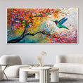 Load image into Gallery viewer, Abstract Colorful Graffiti Tree Hummingbird Landscape Canvas Painting Wall Art Impressionism Poster Print Living Room Home Decor