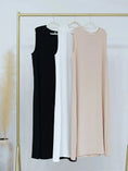 Load image into Gallery viewer, Ramadan Black & White Jersey Abaya for Women