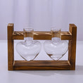 Load image into Gallery viewer, Heart Hydroponic Plant Vases Glass Vase Wooden Frame Terrarium Vase Hydroponics Plants Home Table Decoratio Office DIY Accessory