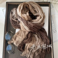 Load image into Gallery viewer, New Gradient Blue Cotton Hemp Scarf for Women