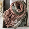 Load image into Gallery viewer, New Gradient Blue Cotton Hemp Scarf for Women