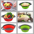 Load image into Gallery viewer, Collapsible Silicone Colander – Round Foldable Fruit & Vegetable Strainer