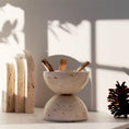 Load image into Gallery viewer, Beige Travertine Sphere Mubkhar Incense Burner Home Decoration Natural Marble Stone Religious Round Ornament Incense Burner