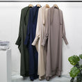 Load image into Gallery viewer, Hooded One-Piece Abaya with Smocking Sleeves for Women