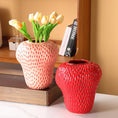 Load image into Gallery viewer, Cartoon Strawberry Vase Ceramic Vase Children's Room Artifact Floral Accessories Fruit Pot Flowerpot Home Decoration Accessories