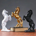 Load image into Gallery viewer, Creative Gold Silver Black Horse Resin Sculpture, Horse Model Home Decor Animal Decoration Living Room Office Craft Decoration