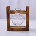 Load image into Gallery viewer, Heart Hydroponic Plant Vases Glass Vase Wooden Frame Terrarium Vase Hydroponics Plants Home Table Decoratio Office DIY Accessory