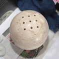 Load image into Gallery viewer, Beige Travertine Sphere Mubkhar Incense Burner Home Decoration Natural Marble Stone Religious Round Ornament Incense Burner