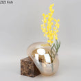 Load image into Gallery viewer, Elevate Your Decor with the Transparent Brown Glass Vase on Creative Marble Base