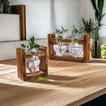 Load image into Gallery viewer, Heart Hydroponic Plant Vases Glass Vase Wooden Frame Terrarium Vase Hydroponics Plants Home Table Decoratio Office DIY Accessory