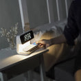 Load image into Gallery viewer, 3-in-1 Bedside Lamp with Wireless Charger & LCD Alarm Clock
