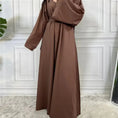 Load image into Gallery viewer, Muslim Abaya with Belt and Lace-Up Kaftan Dress
