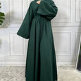 Load image into Gallery viewer, Muslim Abaya with Belt and Lace-Up Kaftan Dress