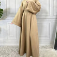Load image into Gallery viewer, Muslim Abaya with Belt and Lace-Up Kaftan Dress