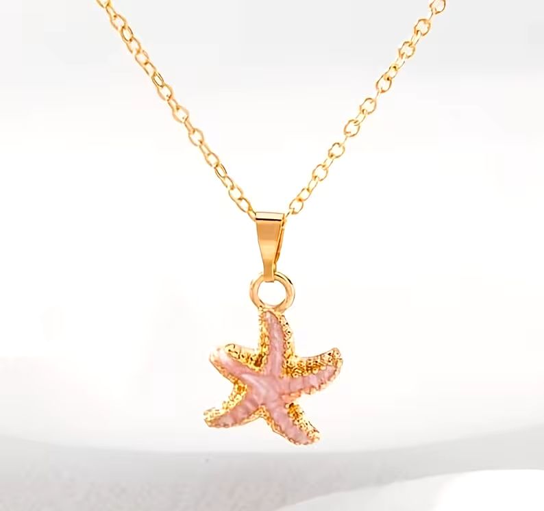Summer Starfish Charm Necklace, Gift for Women, Witch Jewelry