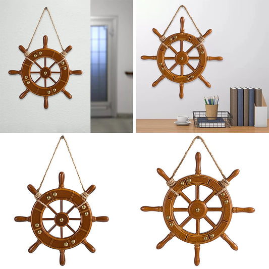 Wooden Ship Wheel Rudder – Nautical Wall Decor