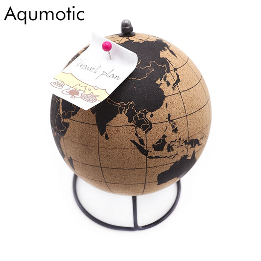 Aqumotic Cork Globe – World Message Board with Push Pins