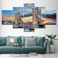 Load image into Gallery viewer, Enhance Your Space with 5 Pieces London Bridge Sunset Canvas Painting
