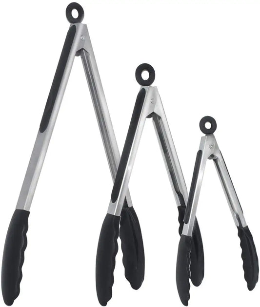 7/9/12 Inch Silicone Kitchen BBQ Tongs