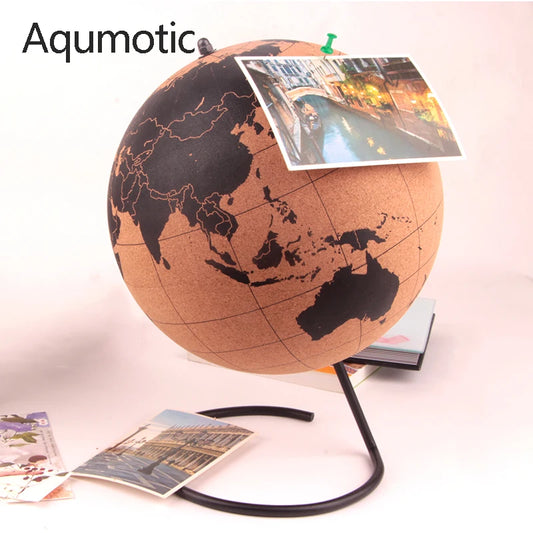 Aqumotic Cork Globe – World Message Board with Push Pins