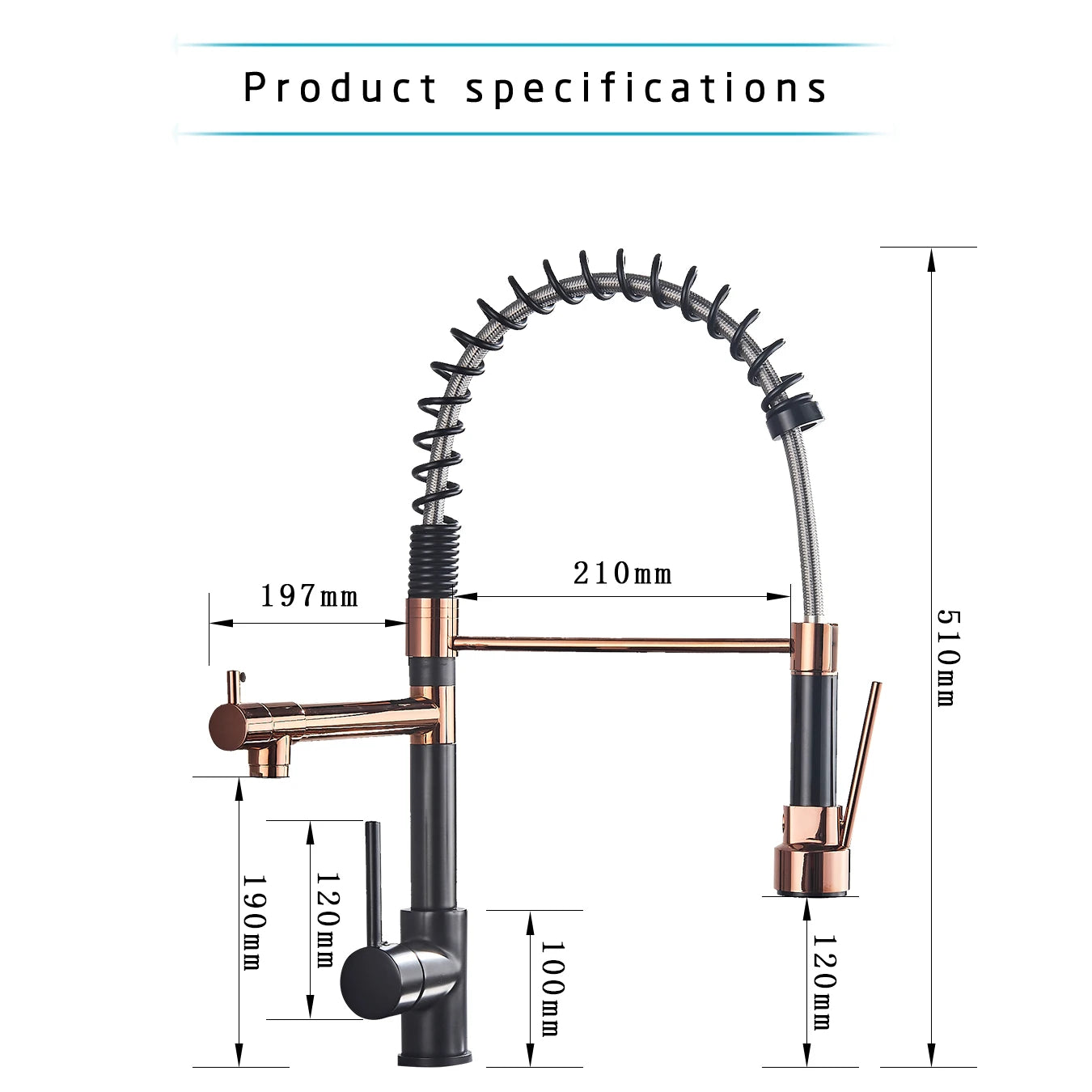 Yallaa Bina Pull Down Kitchen Sink Faucet