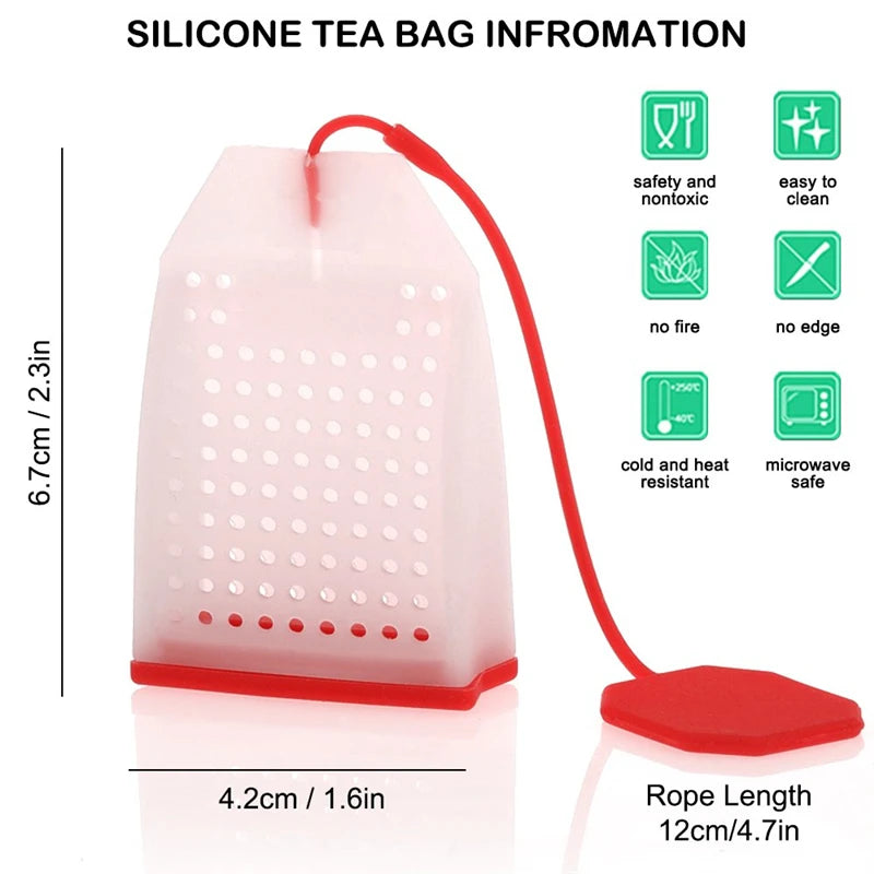 2/4pcs Reusable Silicone Tea Infuser Bags