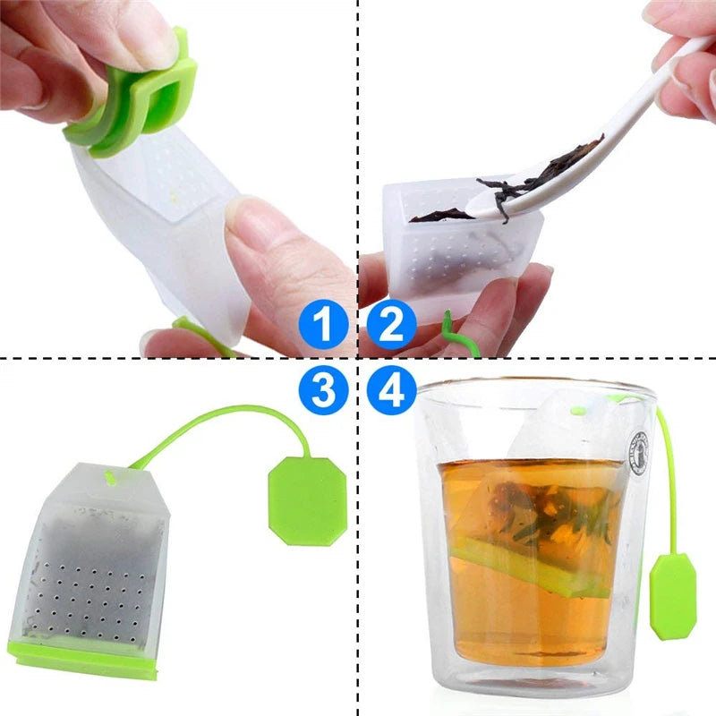 2/4pcs Reusable Silicone Tea Infuser Bags