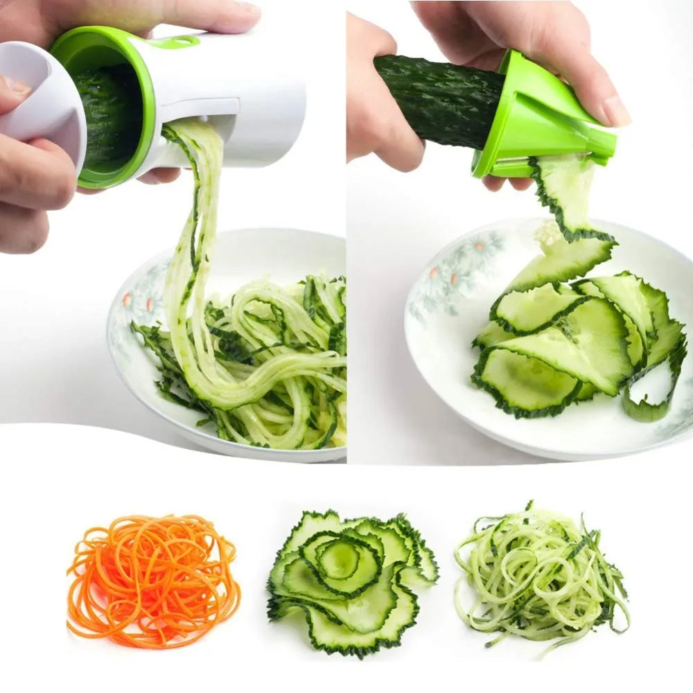 Portable Vegetable Spiralizer Slicer – Handheld Stainless Steel Peeler