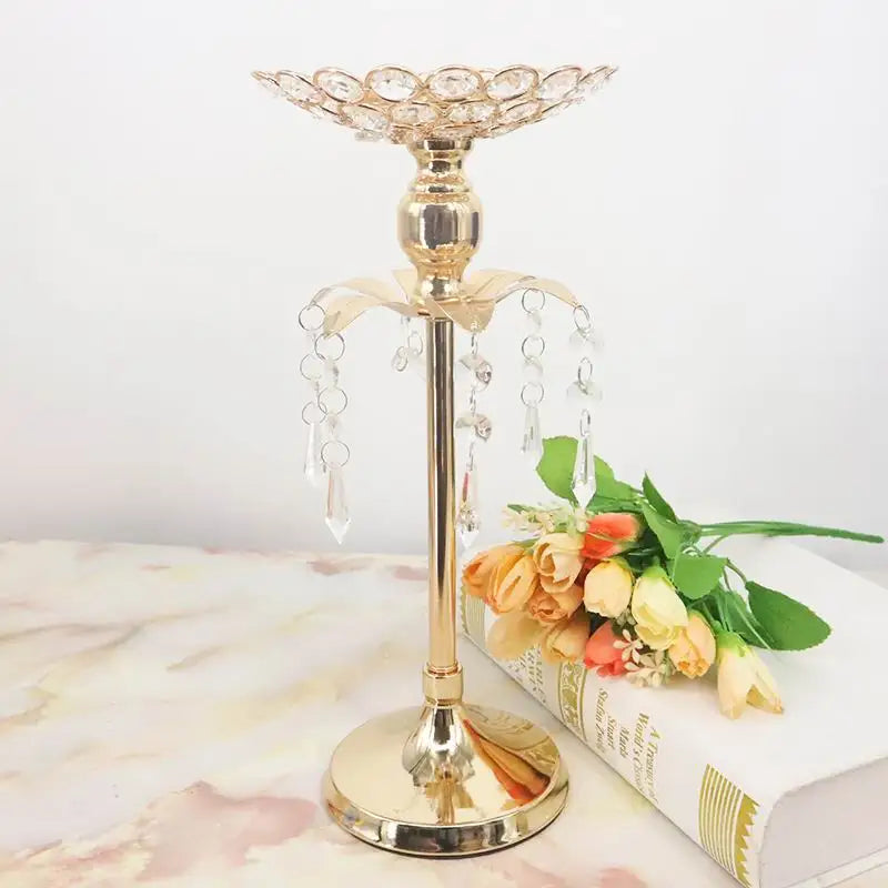 Add a Touch of Glamour with the PEANDIM Gold Crystal Candle Holder