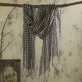 Load image into Gallery viewer, 100% Linen Plaid Summer Scarf for Men & Women
