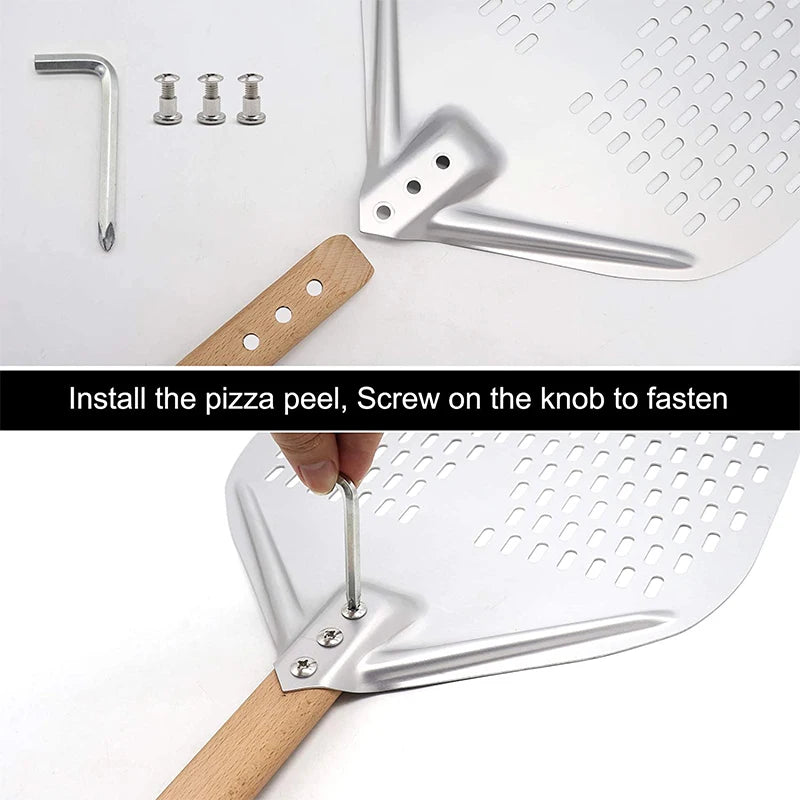 12/14 Inch Aluminum Pizza Peel with Detachable Handle