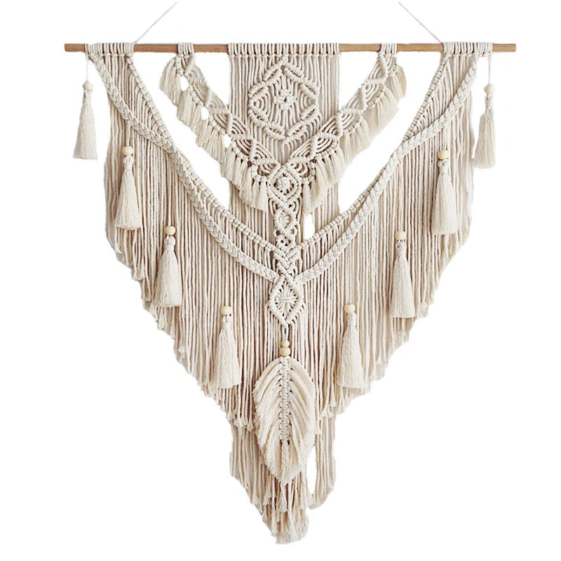 Transform Your Space with Nordic Bohemian Macrame Wall Hanging Tassel Tapestry