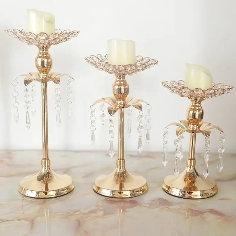 Add a Touch of Glamour with the PEANDIM Gold Crystal Candle Holder